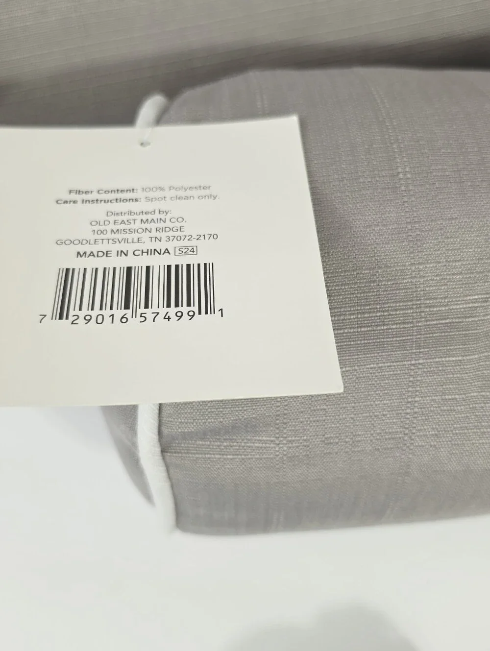 2 Pc Gray Bolster Pillows
